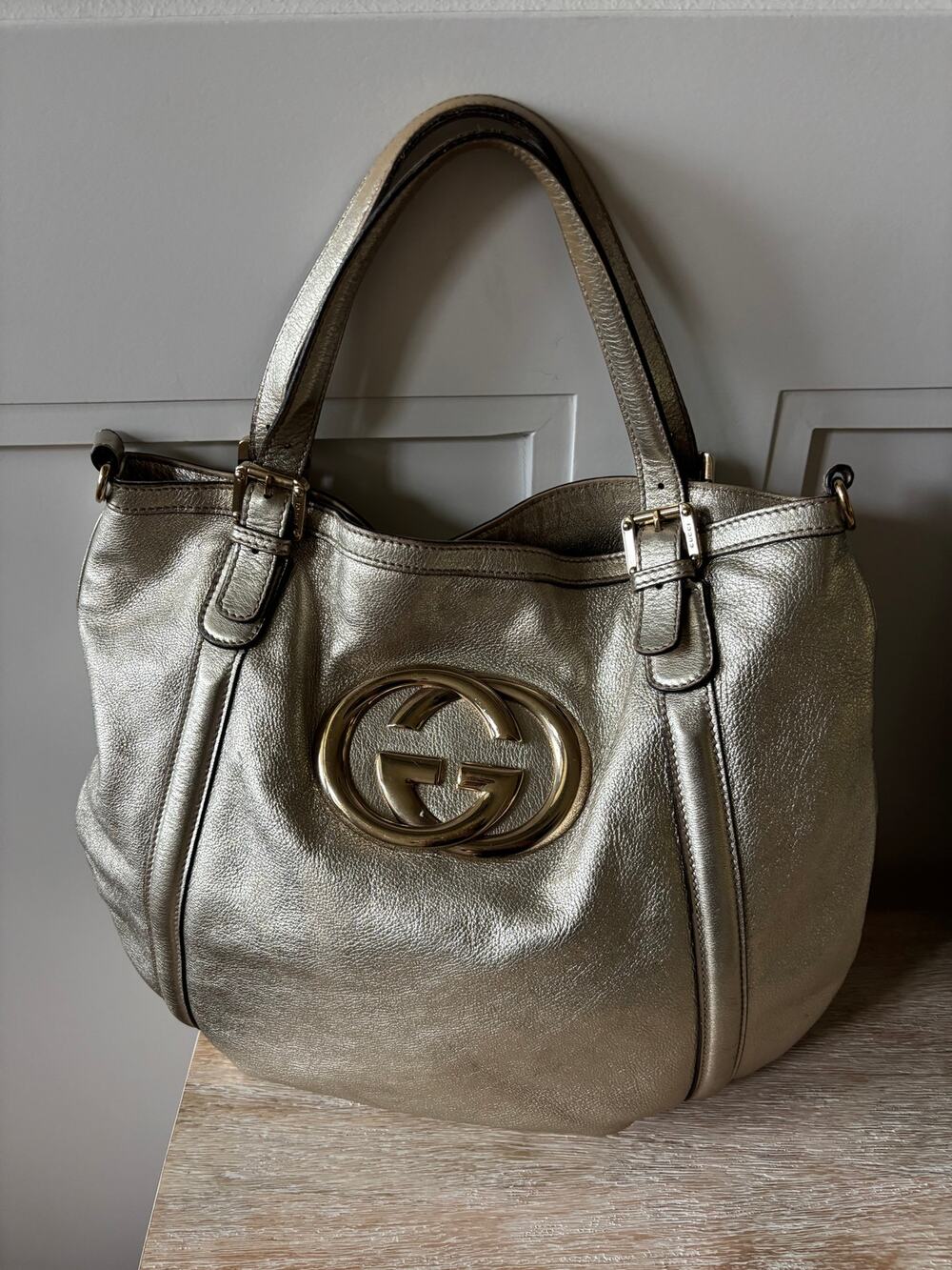 Gucci Britt Gold Interlocking G Bag
